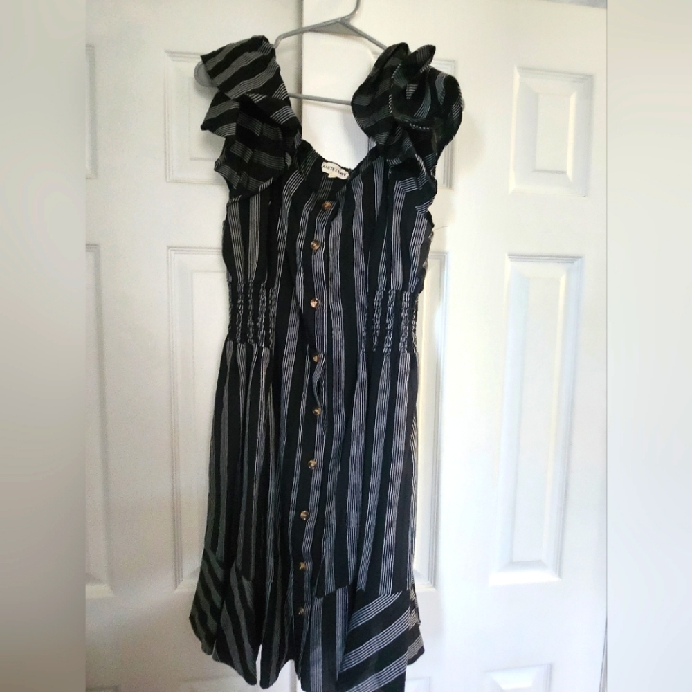 Haute Curve Striped Button Dress